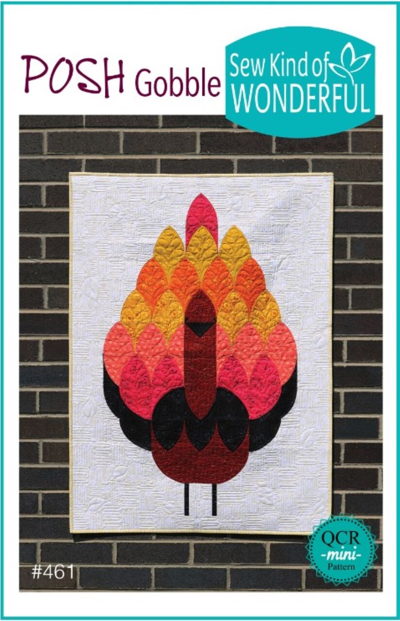 Posh Gobble Pattern 28"x38" Using Quick Curve Mini Ruler by Sew Kind of Wonderful